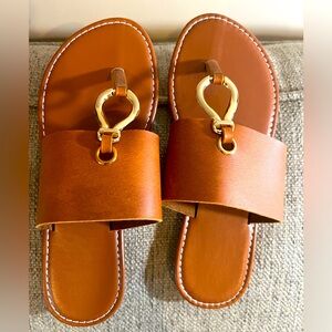 SHEIN size 37 (6.5) tan with gold hardware sandals